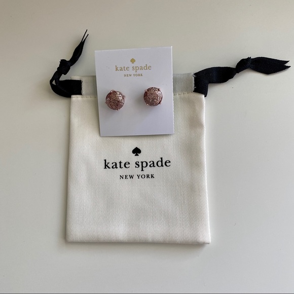 Kate Spade ♠️ Gumdrop Glitter Studs Rose Gold - Picture 3 of 5
